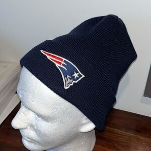 Vintage New England Patriots Made in USA cuffed Knit Beanie Ski Snowboard Cap